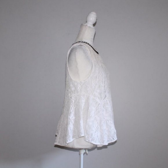Free People Maisie Lace Peplum Tank Top White S-M - Picture 11 of 16